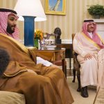 President Barack Obama meets with Saudi Arabia's Crown Prince Mohammed bin Nayef, center, and Deputy Crown Prince Mohammed bin Salman, Wednesday, May 13, 2015, in the Oval Office of the White House in Washington. Opening two days of talks with Gulf states, President Barack Obama meets with Saudi leaders skeptical of his overtures to Iran. Saudi Arabia and others in the region hope to secure defense commitments from Obama to help them stave off potential Iranian aggression. (AP Photo/Jacquelyn Martin)