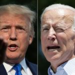 جو بایدن - دونالد ترامپ (COMBO) This combination of pictures created on June 11, 2019 shows US President Donald Trump(L) as he departs the White House, in Washington, DC, on June 2, 2019, and former US vice president Joe Biden during the kick off his presidential election campaign in Philadelphia, Pennsylvania, on May 18, 2019. - Donald Trump and his leading Democratic challenger Joe Biden were to deliver dueling speeches on June 11, 2019 across the important 2020 battleground state of Iowa in a foretaste of what promises to be a bad tempered and volatile presidential election. Biden, 76, called his presence in the midwestern state on the same day as Trump, 72, a coincidence. But his speech will aim at the core of the Republican president's narrative, branding Trump "an existential threat to America." (Photos by Jim WATSON and Dominick Reuter / AFP)